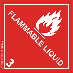 Flammable Liquid 3 Shipping Label