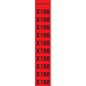 "X100" Meter Multiplier Label