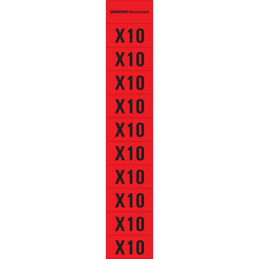 "X10" Meter Multiplier Label
