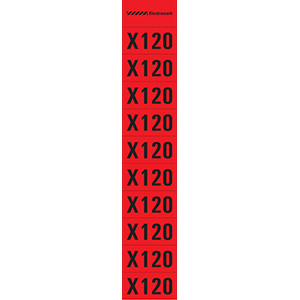 "X120" Meter Multiplier Label