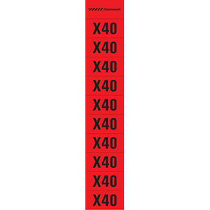 "X40"  Meter Multiplier Label