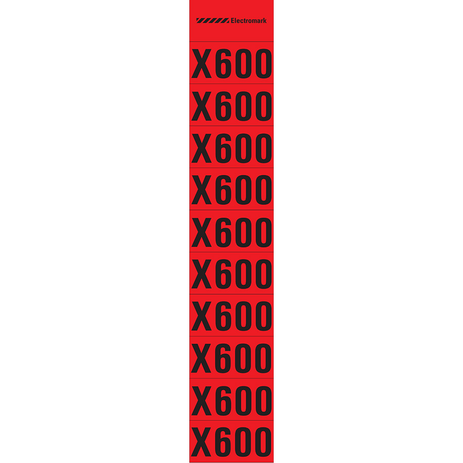 "X600"  Meter Multiplier Label