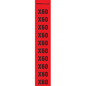 "X60"  Meter Multiplier Label