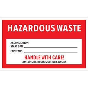 Hazardous Waste Handle with Care Label
