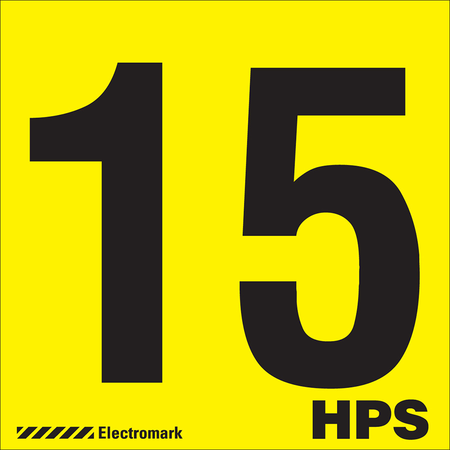 "15 HPS" Luminaire Label