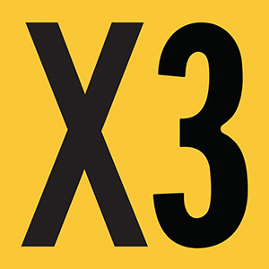 "X3" Reflective Bushing Label