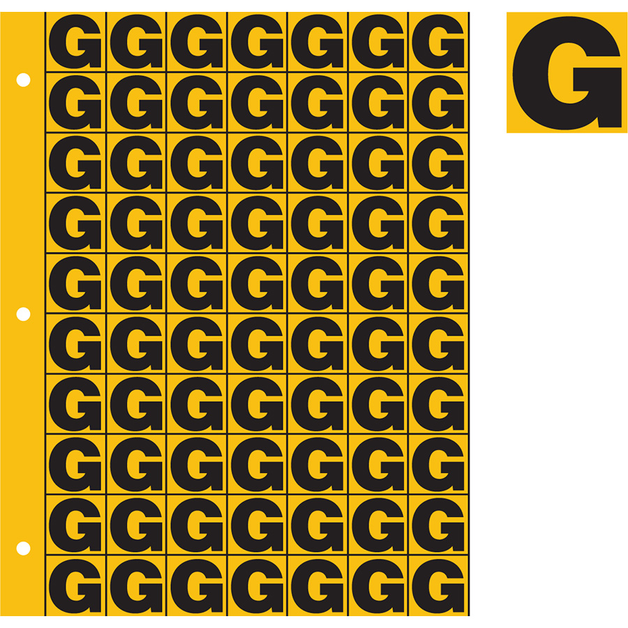 1" Black on Yellow Engineer Grade Reflective "G"