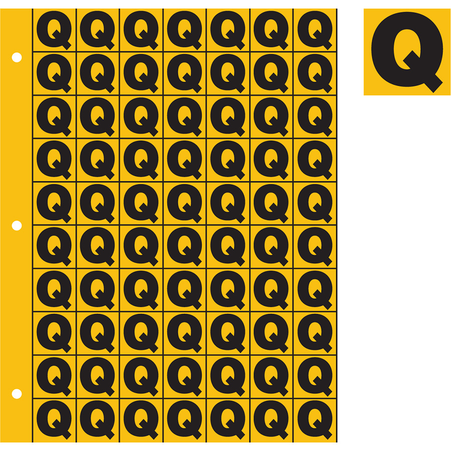 1" Black on Yellow Engineer Grade Reflective "Q"