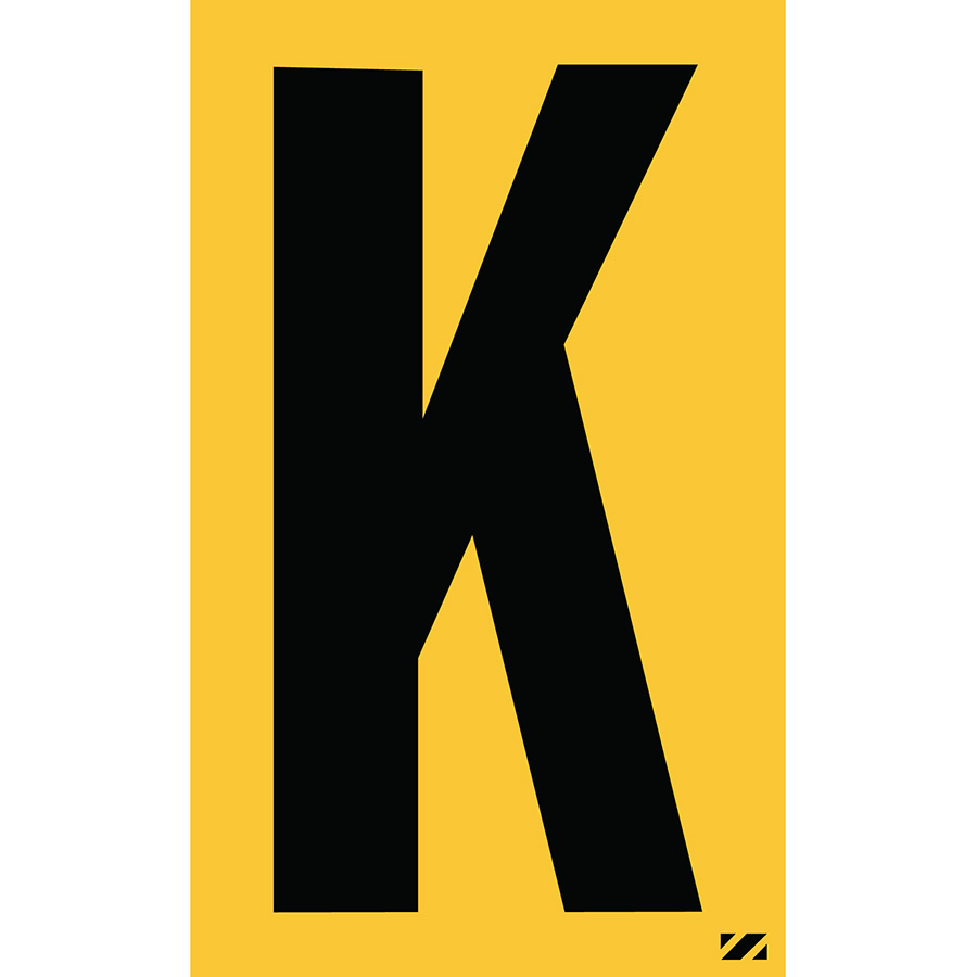2.5" Black on Yellow Engineer Grade Reflective "K"