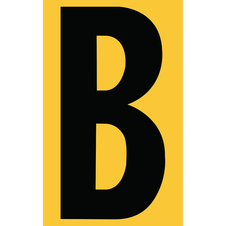 3" Black on Yellow Engineer Grade Reflective "B"