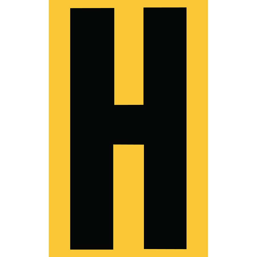 3" Black on Yellow Engineer Grade Reflective "H"