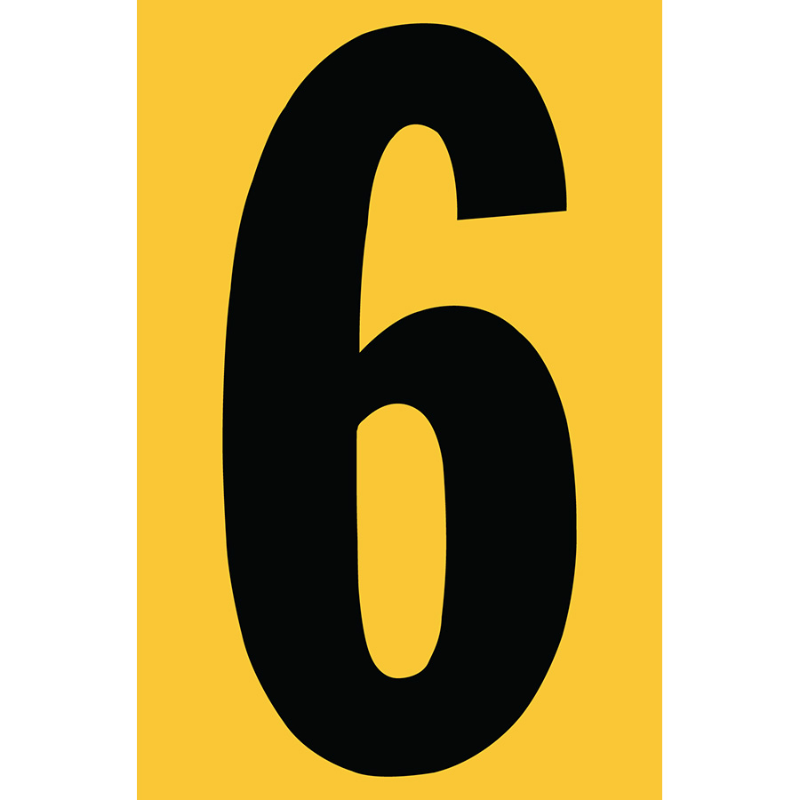 4" Black on Yellow Engineer Grade Reflective "6"