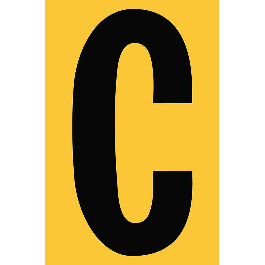 4" Black on Yellow Engineer Grade Reflective "C"