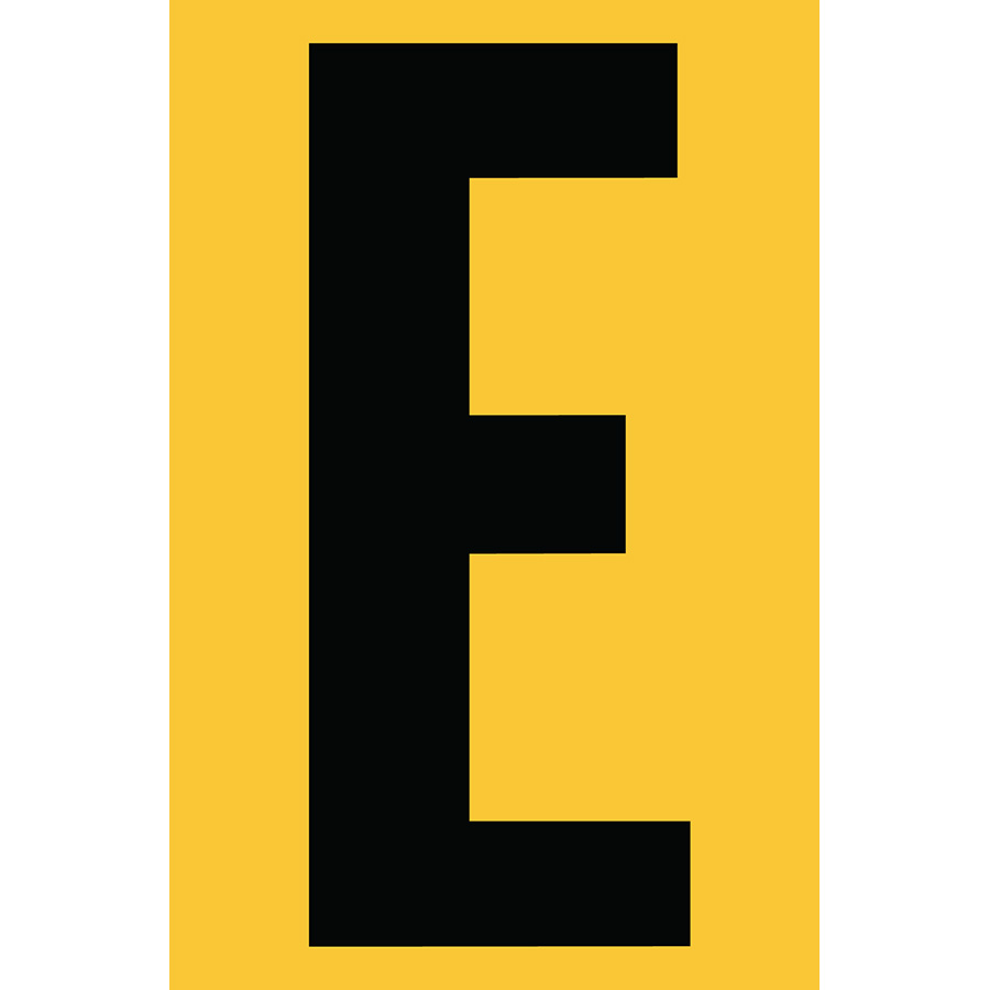 4" Black on Yellow Engineer Grade Reflective "E"