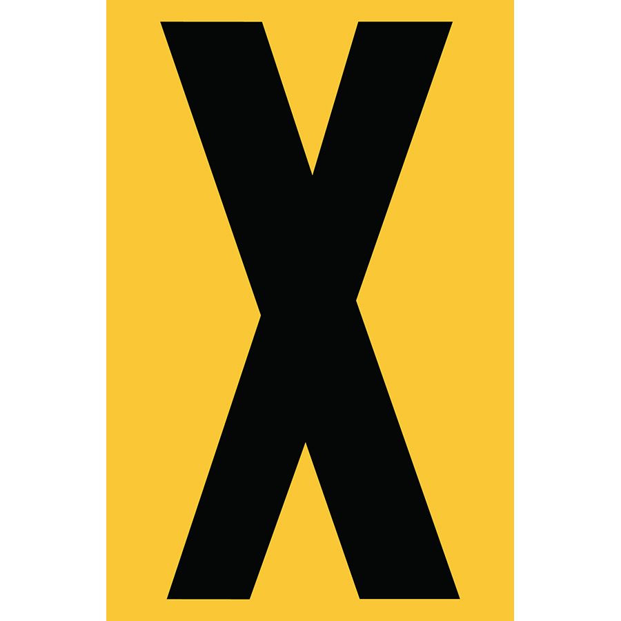 4" Black on Yellow Engineer Grade Reflective "X"