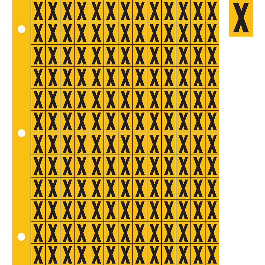 0.78" Black on Yellow Engineer Grade Reflective "X"