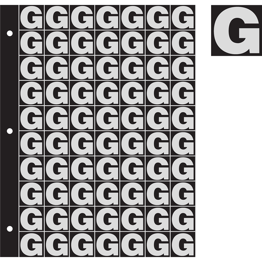 1" Silver on Black Engineer Grade Reflective "G"