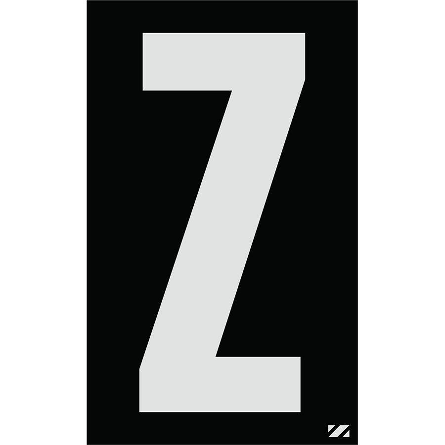 2.5" Silver on Black Engineer Grade Reflective "Z"