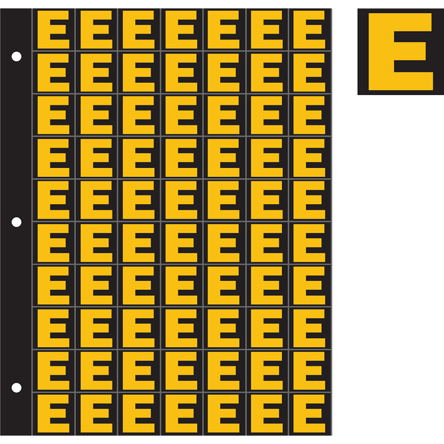 1" Yellow on Black Engineer Grade Reflective "E"
