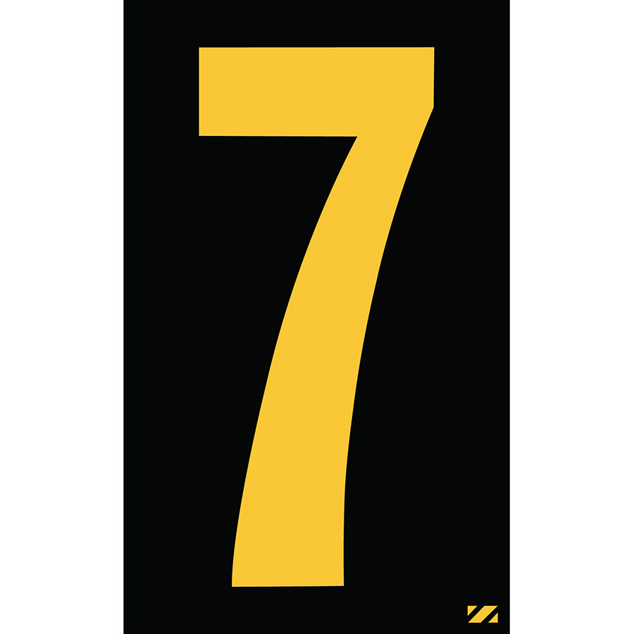 2.5" Yellow on Black Engineer Grade Reflective "7"