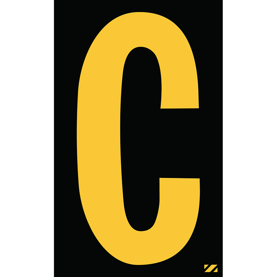 2.5" Yellow on Black Engineer Grade Reflective "C"