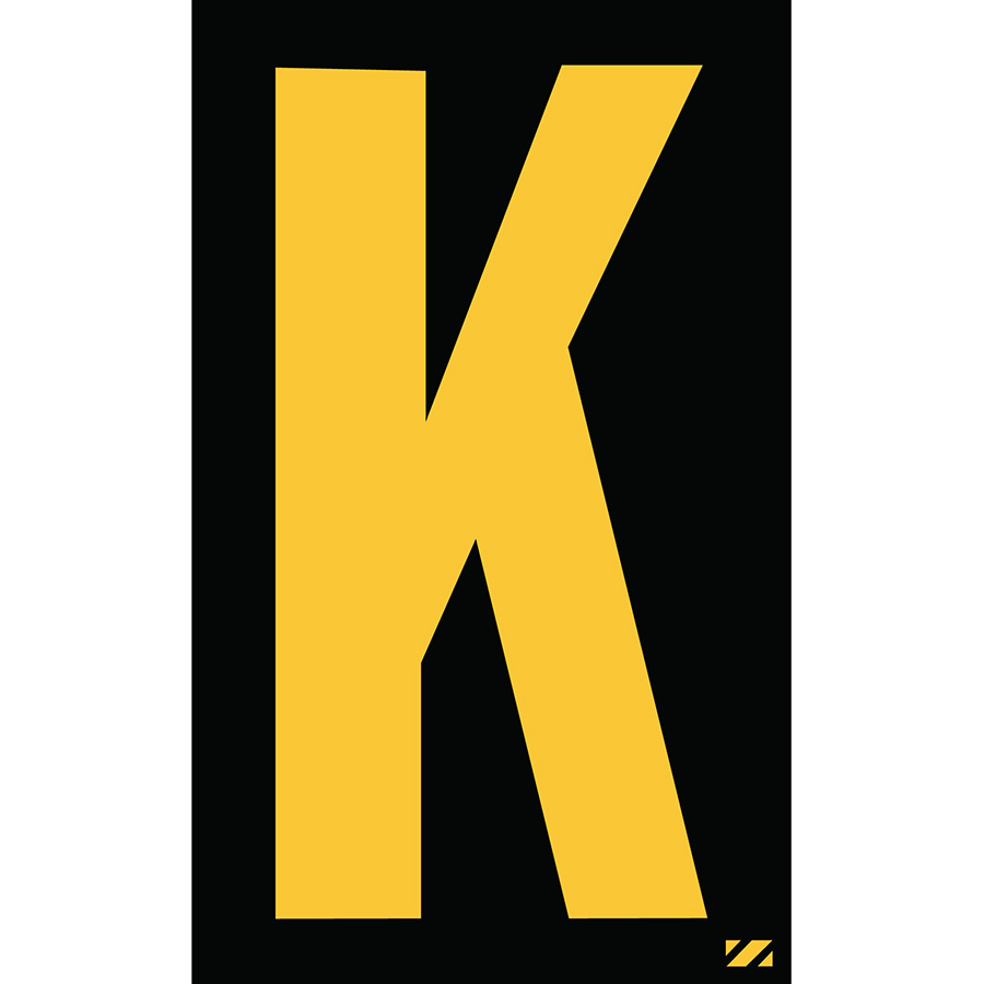 2" Yellow on Black Engineer Grade Reflective "K"
