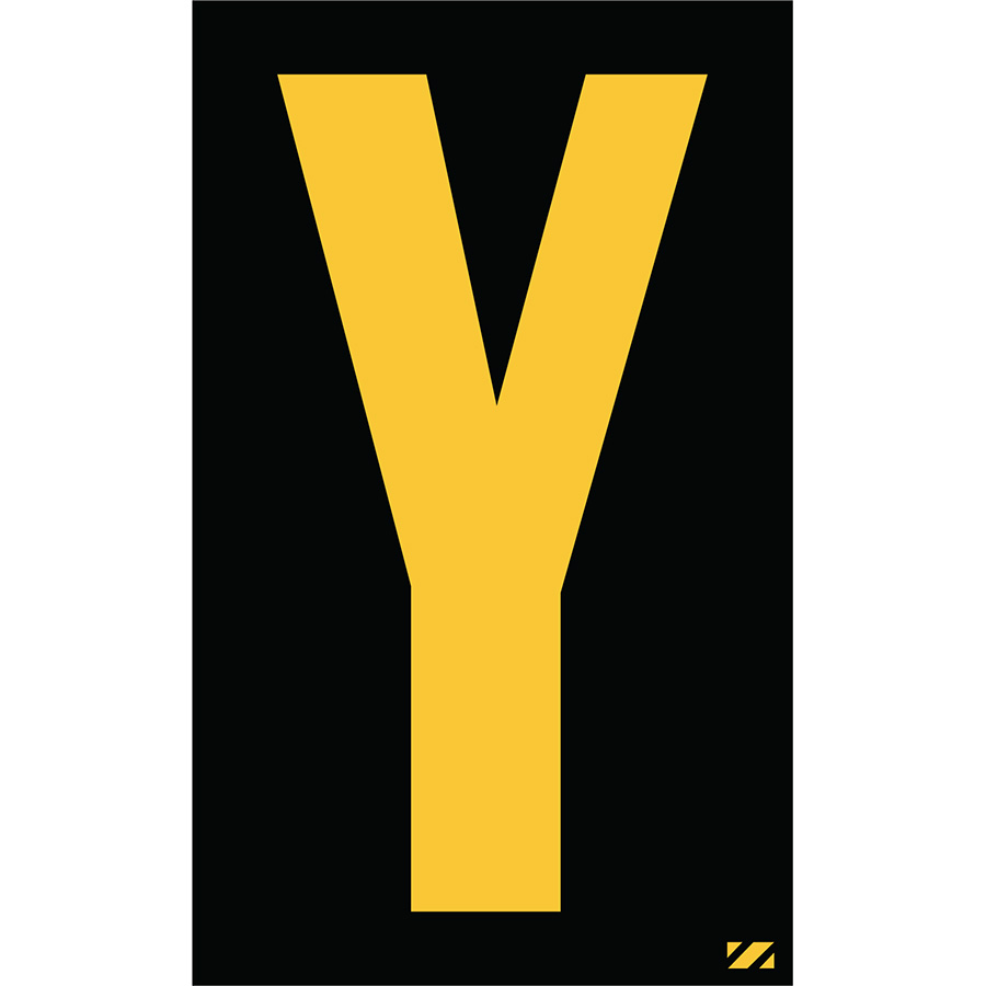 2" Yellow on Black Engineer Grade Reflective "Y"