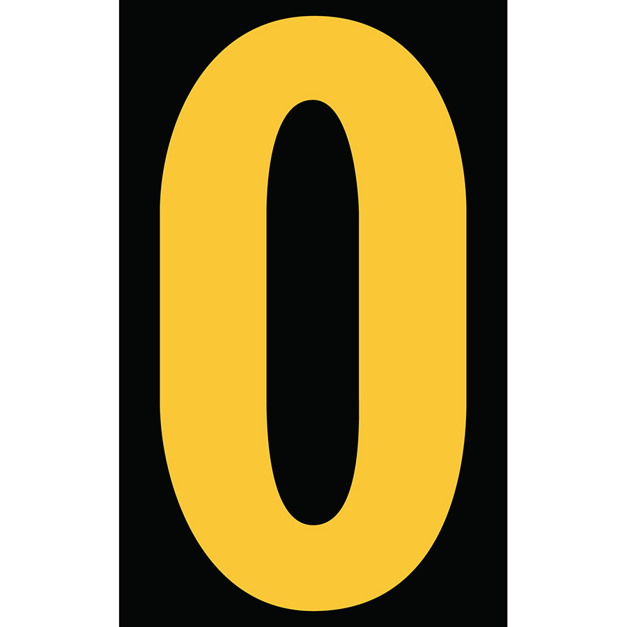 3" Yellow on Black Engineer Grade Reflective "O"