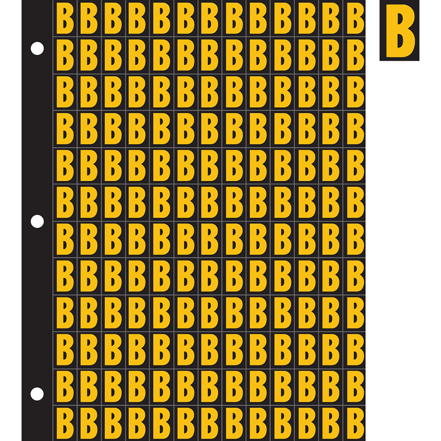 0.78" Yellow on Black Engineer Grade Reflective "B"