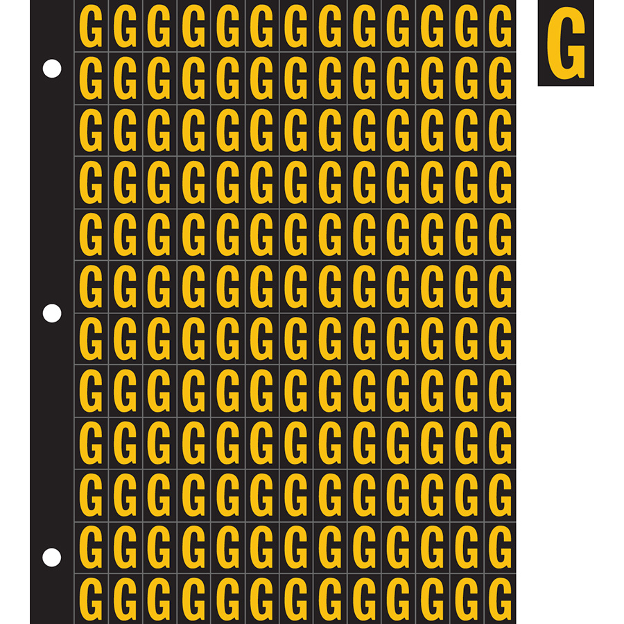 0.78" Yellow on Black Engineer Grade Reflective "G"