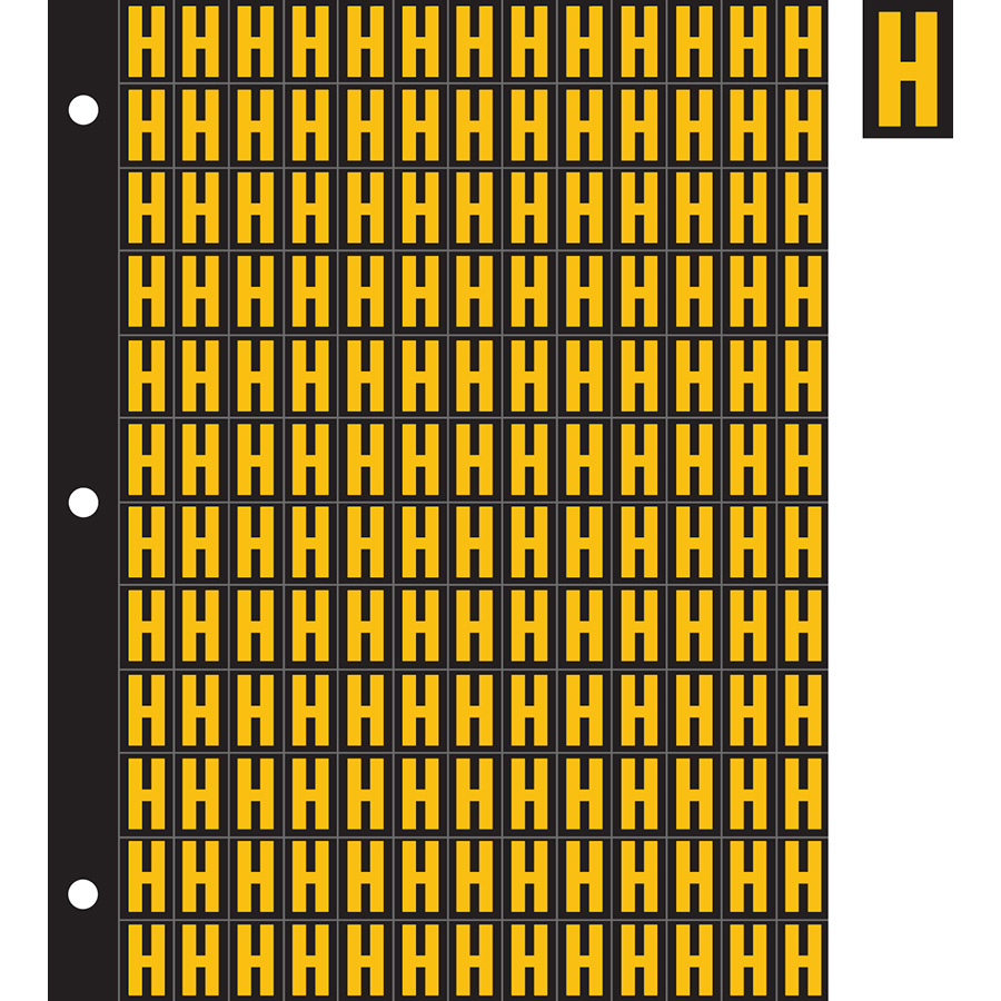 0.78" Yellow on Black Engineer Grade Reflective "H"