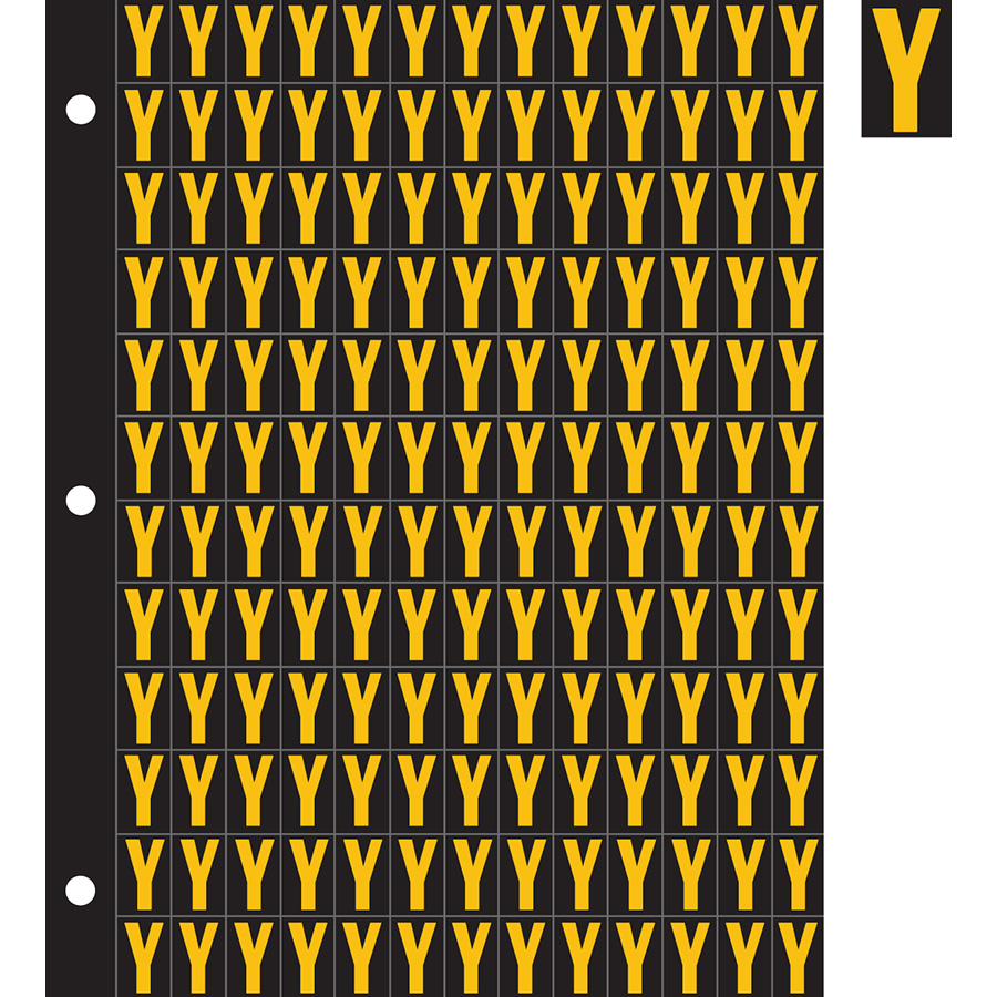 0.78" Yellow on Black Engineer Grade Reflective "Y"