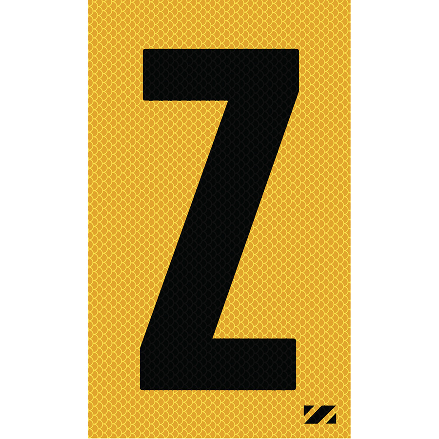 2" Black on Yellow High Intensity Reflective "Z"