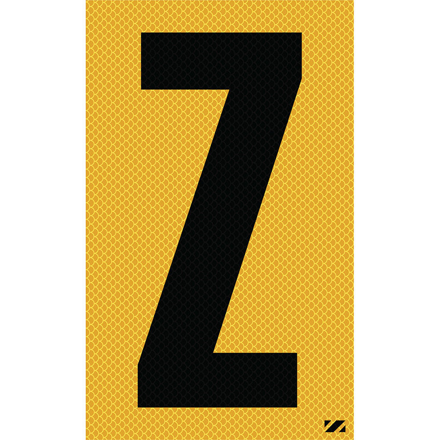 2.5" Black on Yellow High Intensity Reflective "Z"