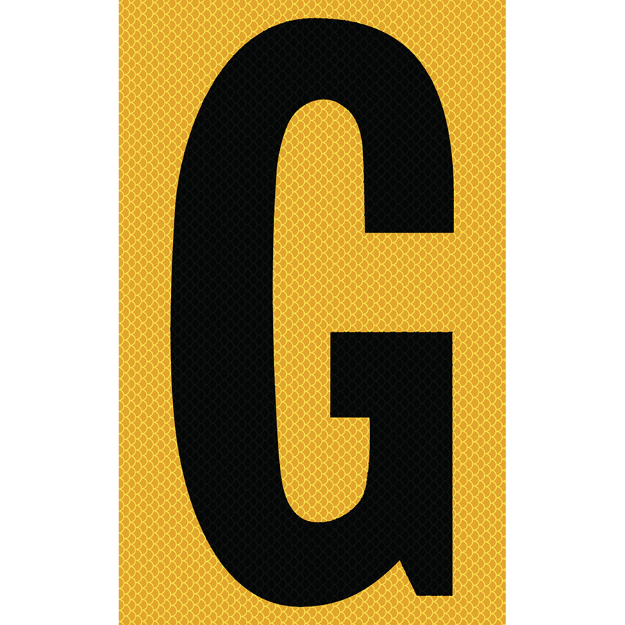 3" Black on Yellow High Intensity Reflective "G"