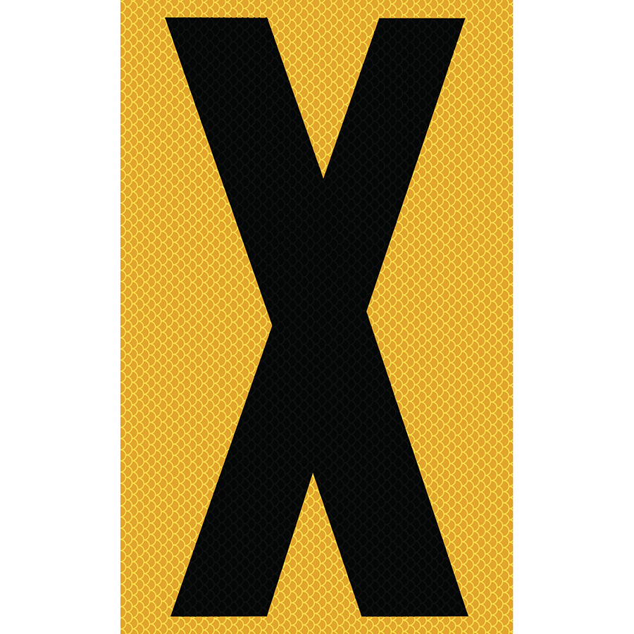 3" Black on Yellow High Intensity Reflective "X"