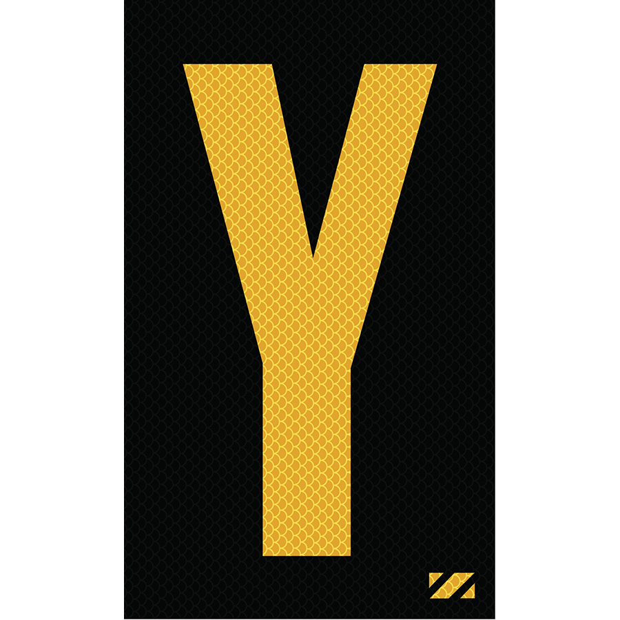 2" Yellow on Black High Intensity Reflective "Y"