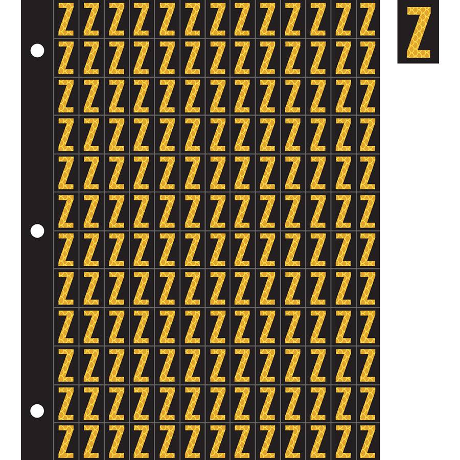 0.78" Yellow on Black High Intensity Reflective "Z"