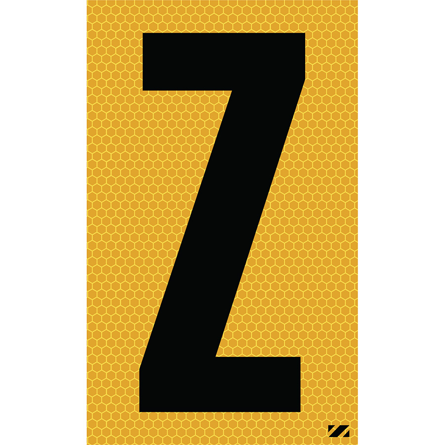 2.5" Black on Yellow SunBright® Reflective "Z"