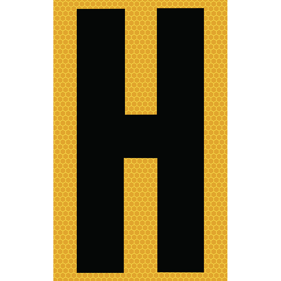 3" Black on Yellow SunBright® Reflective "H"