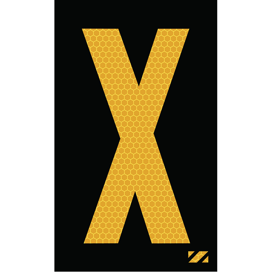 2" Yellow on Black SunBright® Reflective "X"