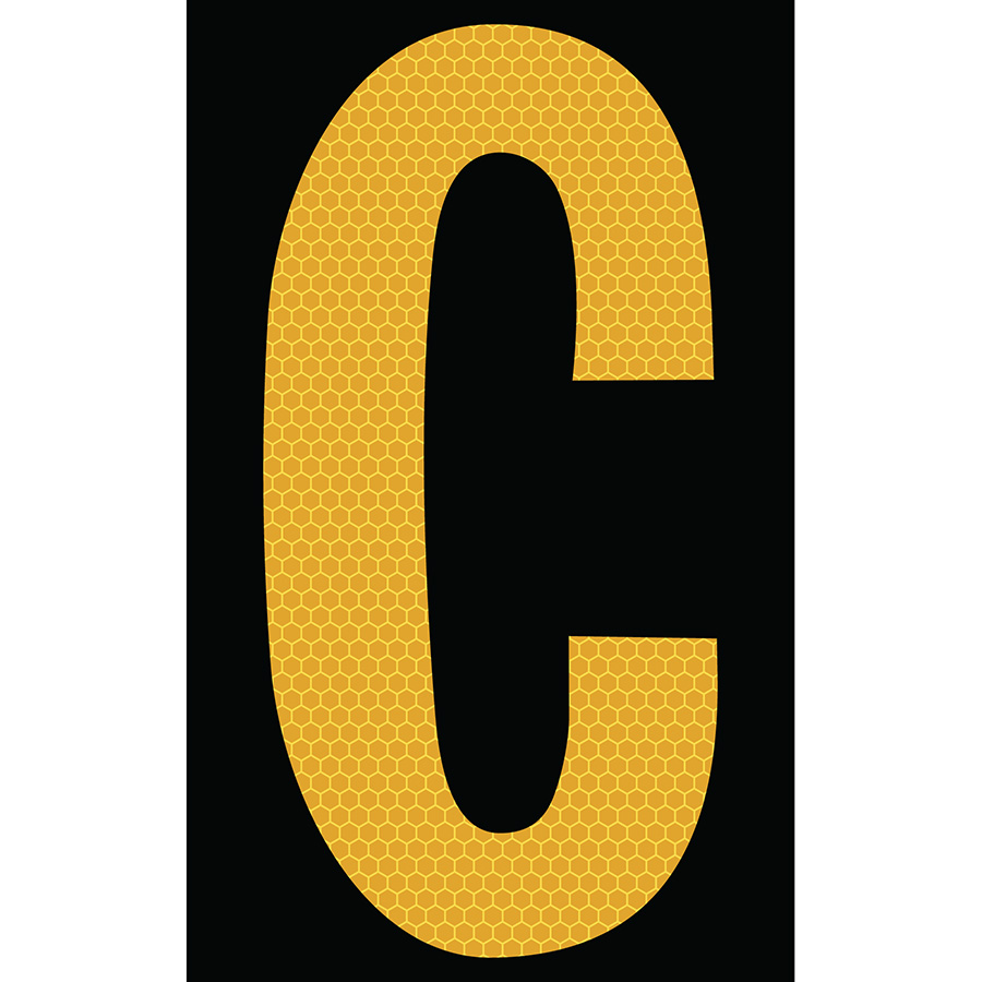3" Yellow on Black SunBright® Reflective "C"
