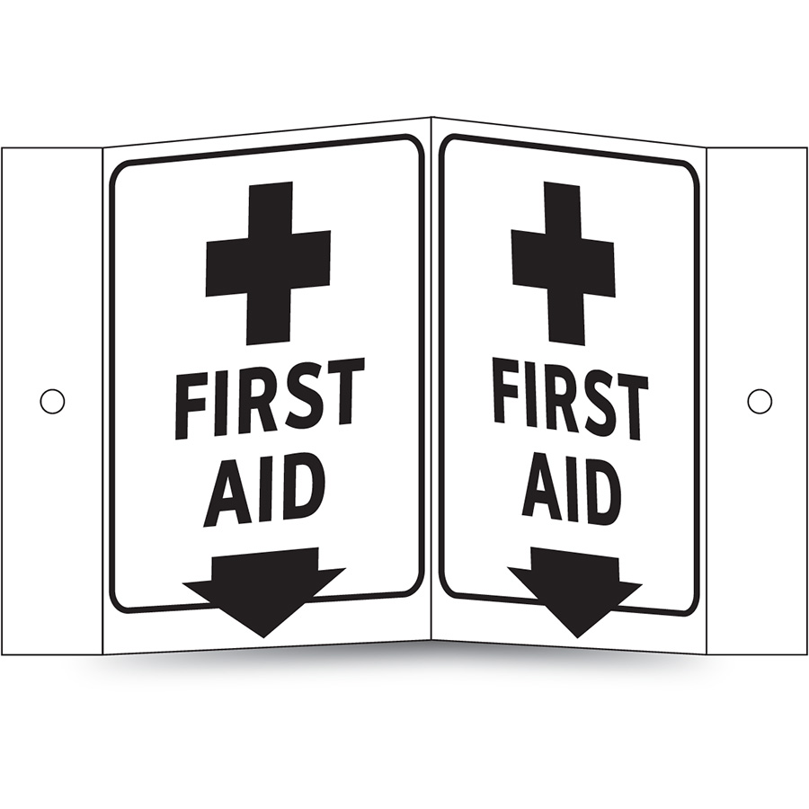 Glow in the Dark First Aid Projecting Sign