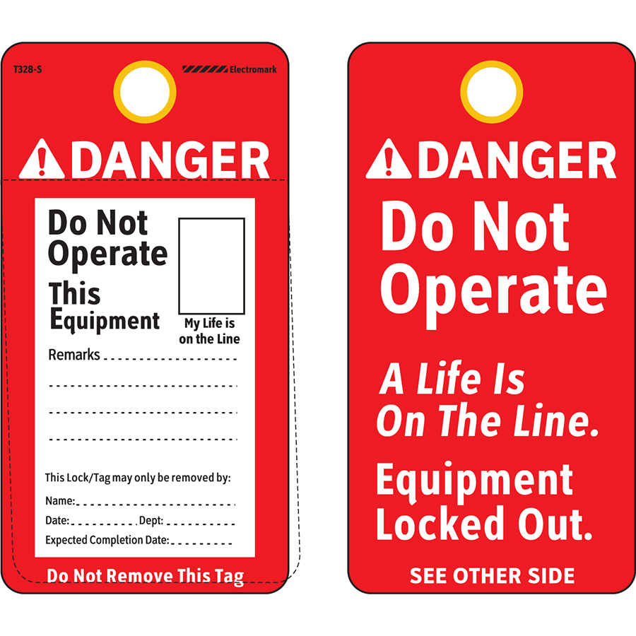 ANSI Danger Do Not Operate This Equipment Tag