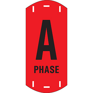 Black on Red Letter "A" Riser Phase Marker