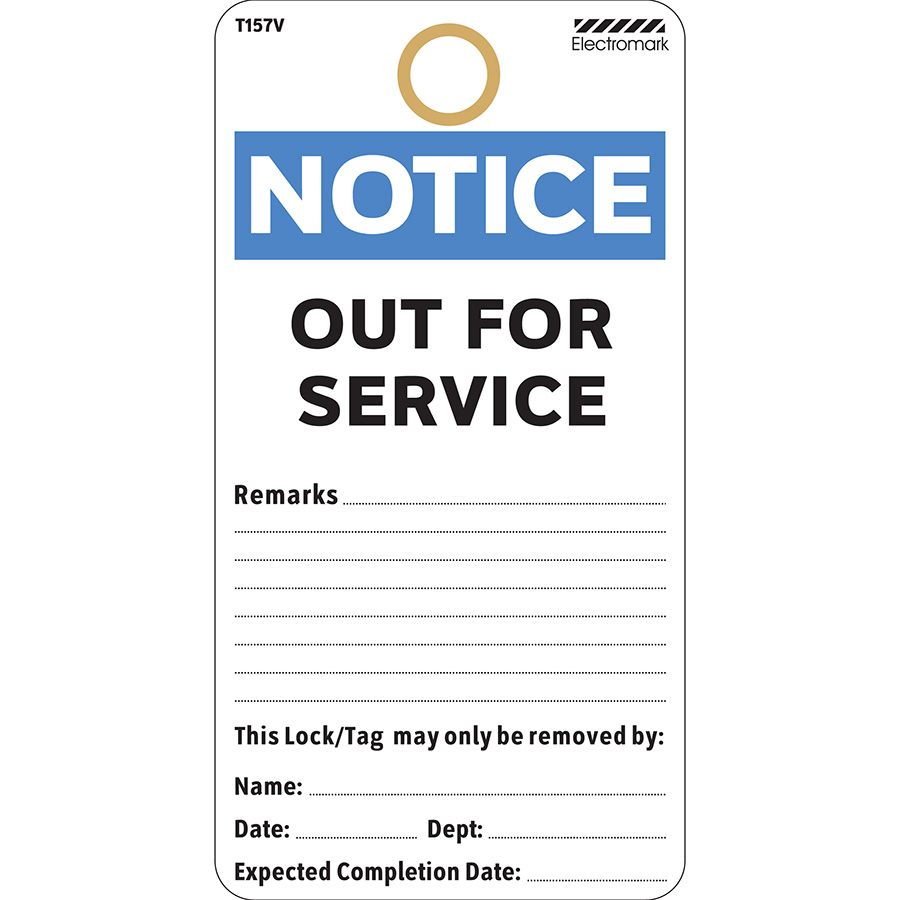 Notice Out of Service Tag