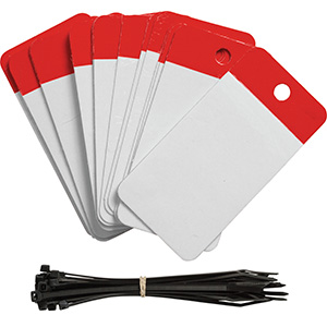 Red Polyester URD Flap Tags